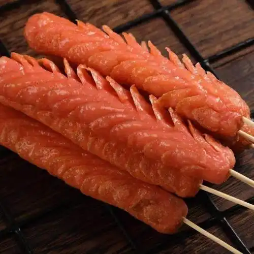 正宗油炸煎烤香肠街头铁板烤肠美食街火腿肠淀粉肠油炸火腿肠 25根*