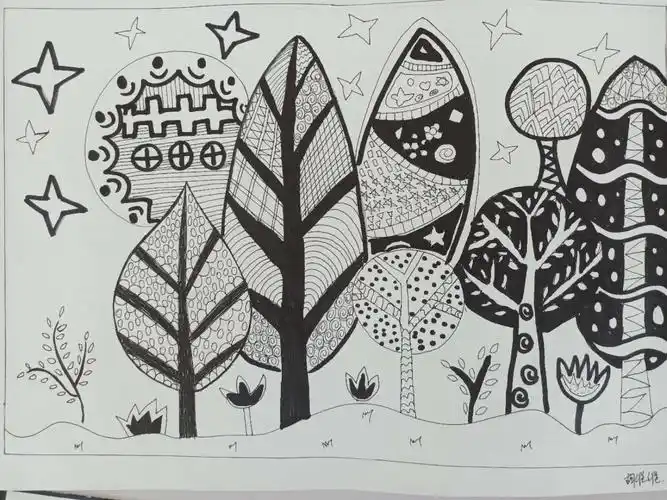 小营盘双语幼儿园——"笔尖艺术,画出精彩"线条画的魅力