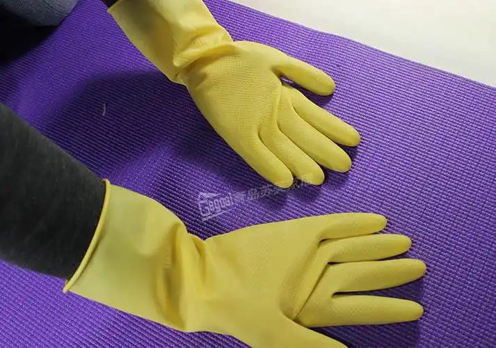 牛牌纯天然乳胶手套 加厚牛筋/居家必备防护手套 长款橡胶手套