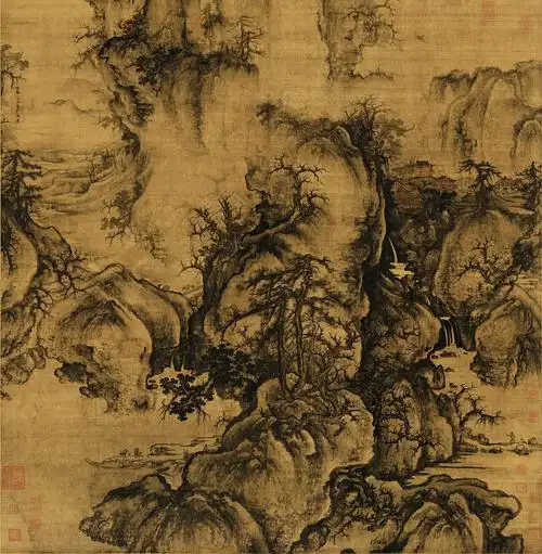 卷轴宋郭熙早春图名名画真迹复制品仿古古画中式国画