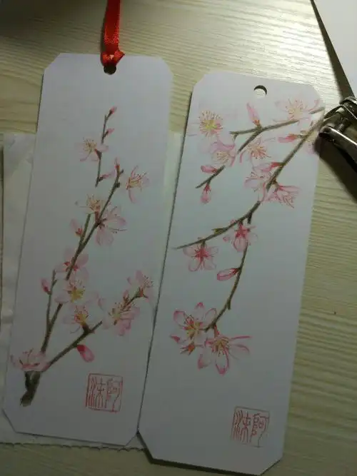 彩铅画书签五