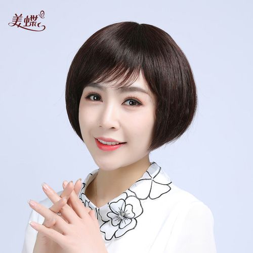 假发女短发纹理波波头蓬松高档整顶全头套薄款头顶真发全真人发