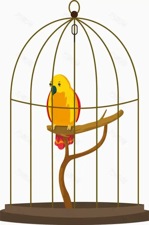 笼子里的鸟矢量图