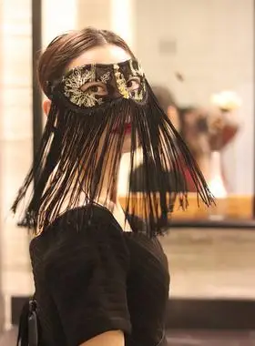 威尼斯狐狸猫女面具重手工装饰蒙面歌王日式面具万圣节假面舞会