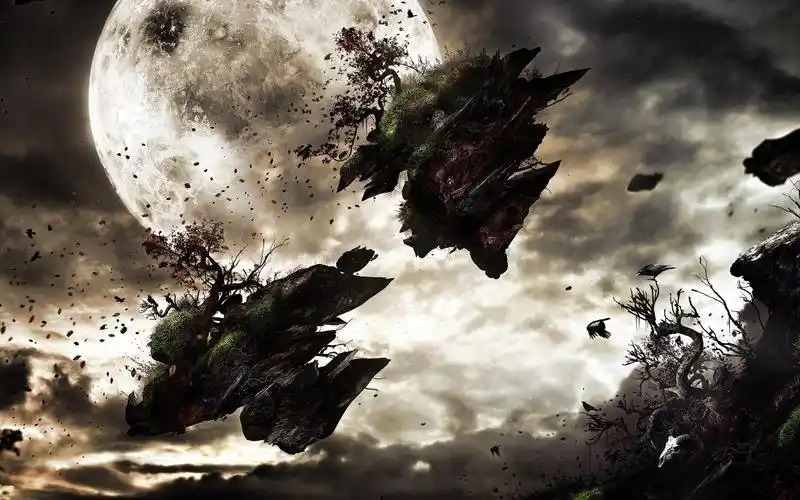 撕裂的世界三维空间景观壁纸