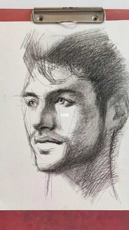 胡子的画法,素描胡须的画法,用笔不能太规则,要分布不均匀才自然#画画