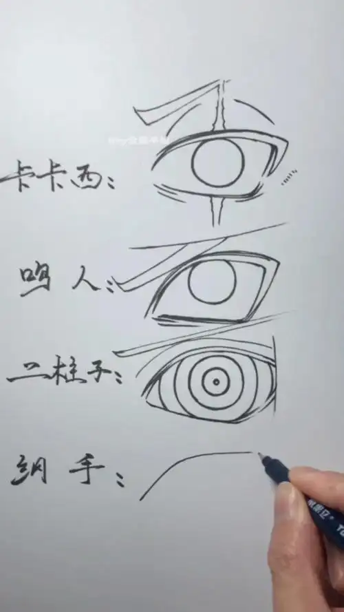 火影忍者角色眼睛简单绘画教程