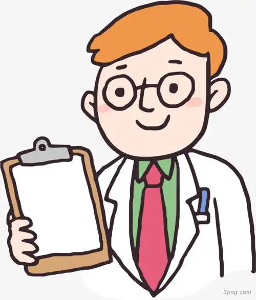 卡通医生观察病例人物