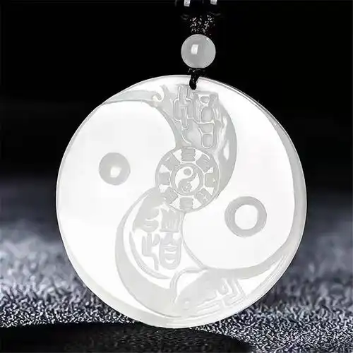 新疆玉石和田玉八卦如意吊坠彩玉红白玉黄玉绿玉器挂件男女款玉坠