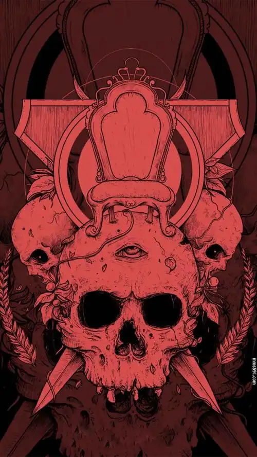 阴森恐怖骷髅头高清另类手机壁纸1080x1920图片集(7)