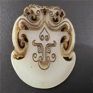 古董古玩玉器仿古出土玉璧高古玉老古玉把件挂件颈饰吊坠双龙玉斧