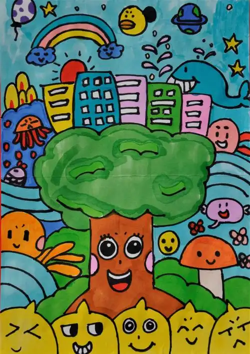 一世界——济宁市实验初中同学们的画中"话"_《山东教育报》(中学生)