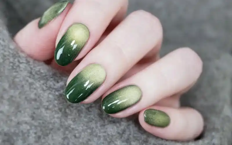 [pats nails]美甲试色|几种猫眼的不同吸法 品妮宽猫眼系列松绿试色