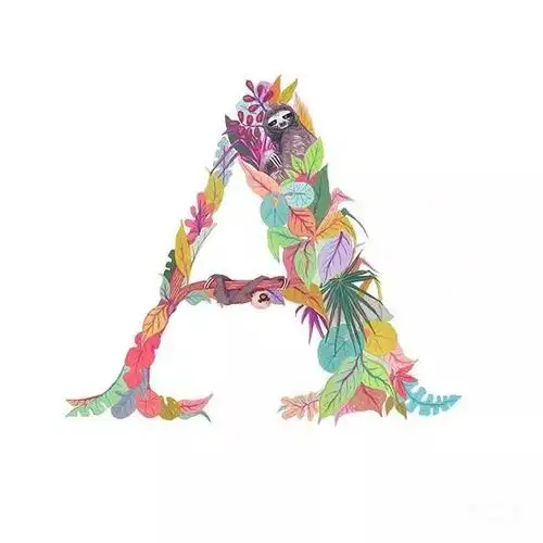 手绘英文字母插画