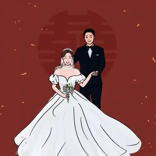 这样的手绘婚纱照有人喜欢么