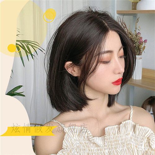 可爱假发女中短发型无痕 前蕾丝初恋头内扣直发套 时尚 假发