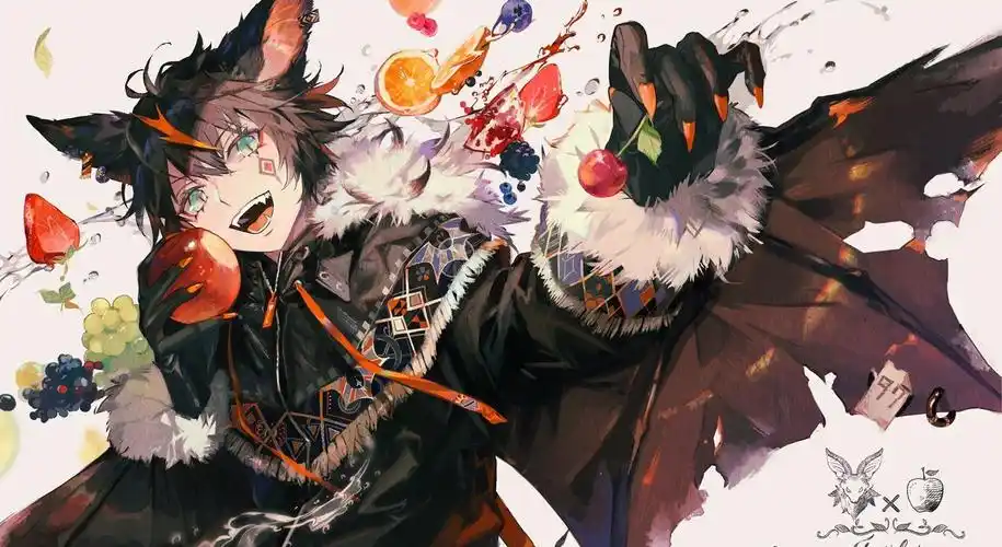 画风精致的动物拟人化少年插画对于毛发质感的刻画真是绝了