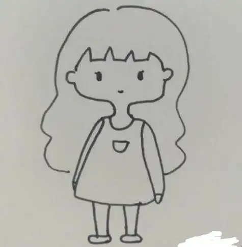 简笔画卡通小女孩的画法