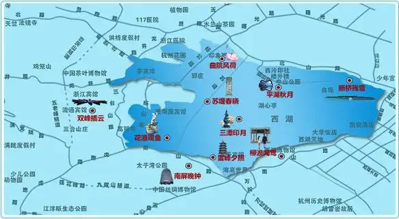 西湖十景(点击图片查看大图)西湖新十景(点击图片查看大图)三评西湖