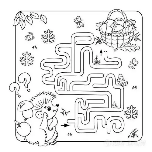 卡通矢量插画的教育迷宫或迷宫游戏为学龄前儿童.谜题.