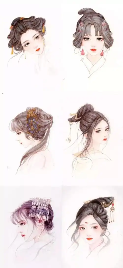 插画教程|古风发型怎么画?以及各种发型参考|发型|造型|古装_新浪新闻