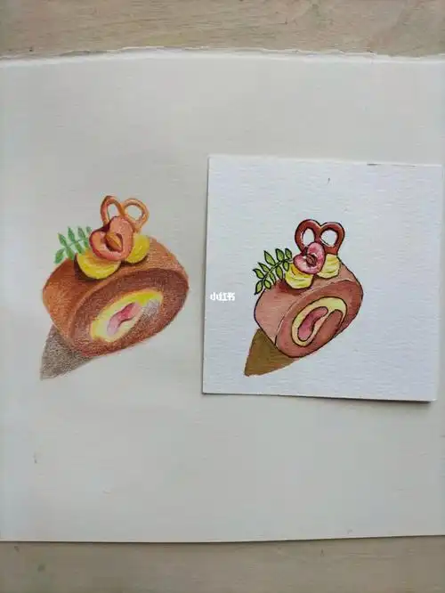 巧克力蛋糕彩铅打卡7100