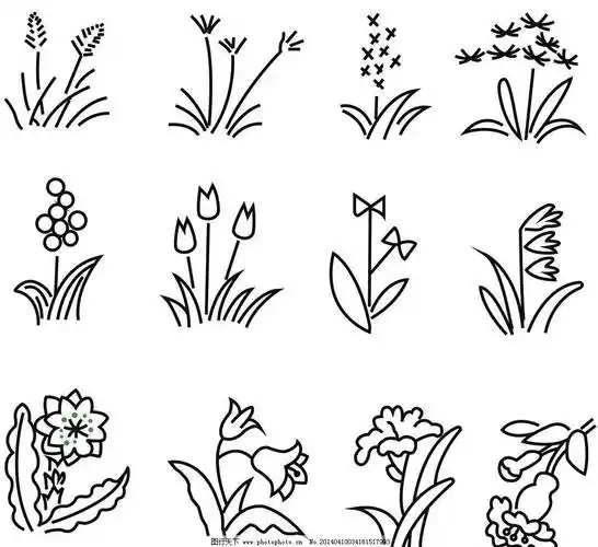 花草植物简笔画花类生物世界矢量简笔画花草类图片大全花草简笔画图片