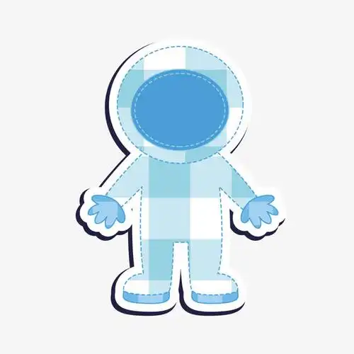 蓝白格子宇航服