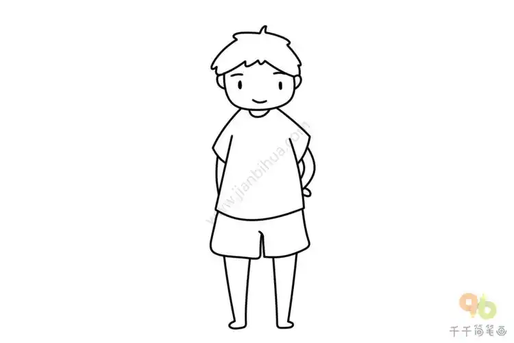 站立的小男孩简笔画图片