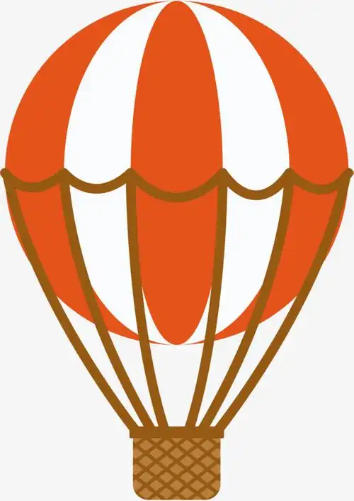 矢量热气球橙色白色卡通矢量热气球