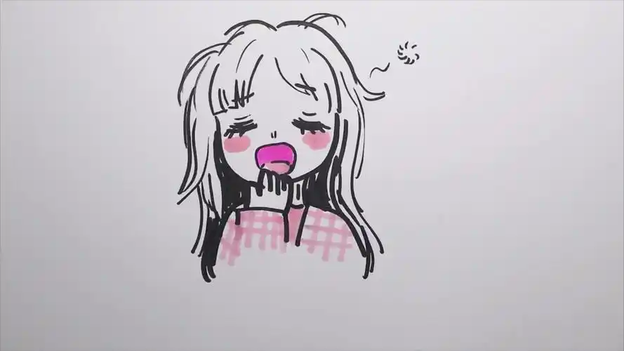 打哈欠的小女孩怎样画?超简单哦