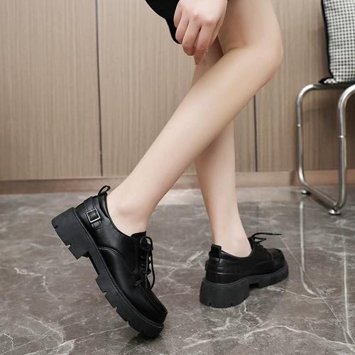 黑色酒店工作鞋女防滑防水餐厅服务员厨房上班女鞋百搭真皮小黑鞋