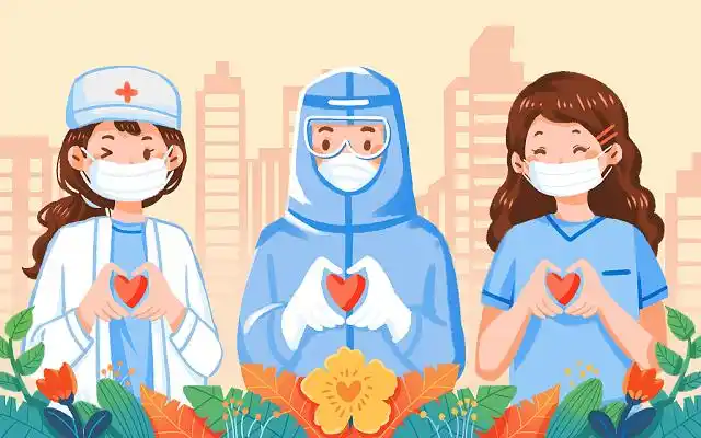 注射全球抗疫卡通人物素材4k大气天使的逆行背影视频背景ae模板天使的