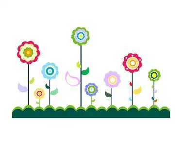 卡通童趣花花草草装饰背景素材