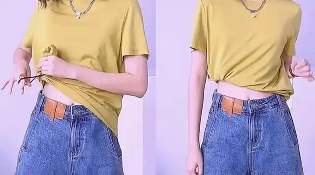 t恤下摆5种打结方法,简单漂亮又实用,夏季穿搭小妙招学会了吗?