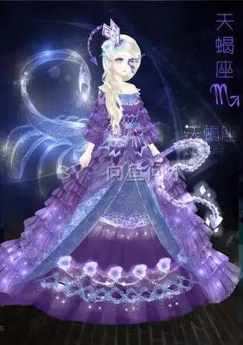 十二星座公主卡通简笔画奇迹暖暖