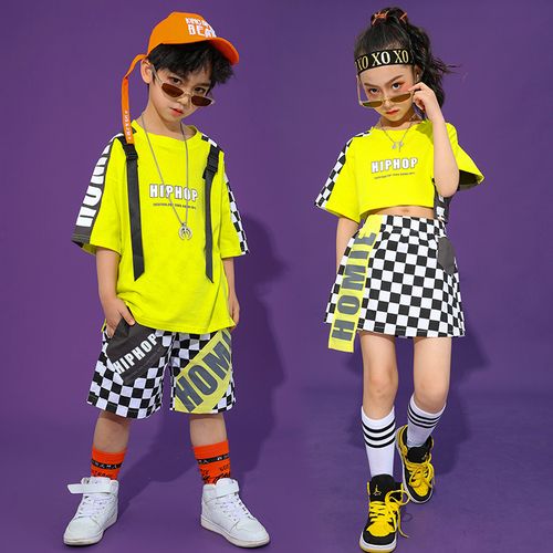 少儿街舞服装儿童hiphop演出服男童街舞嘻哈潮装女童爵士舞套装夏