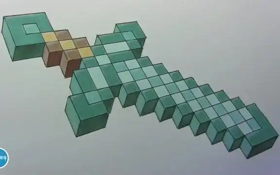简单画出 minecraft 的钻石剑-_哔哩哔哩 (゜-゜)つロ 干杯~-bilibili