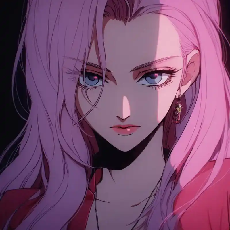 粉色的头发美好的少女