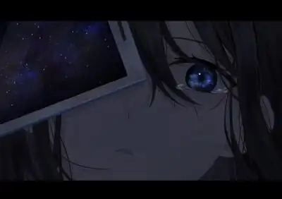 伤感的动漫女图