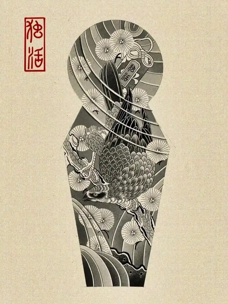 纹身图案手稿 #日式老传统 #花臂 #抖音图文来了 - 抖音