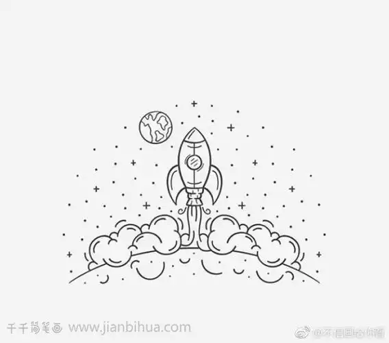 一组精致黑白简笔画