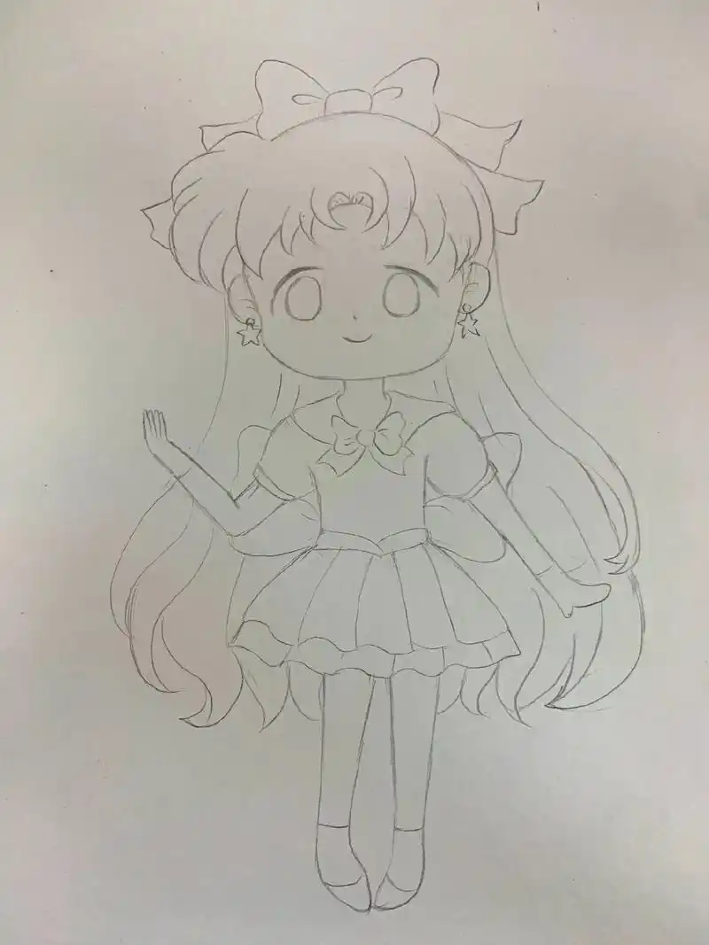 美少女战士绘画过程图.#动漫手绘 #q版人物 #美少女战士 - 抖音