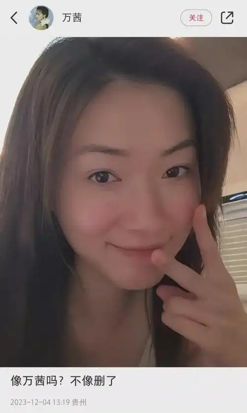 41岁万茜晒长发自拍照,与短发模样判若两人,网友直言快换回来!