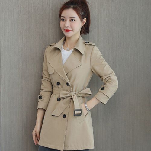 正品】风衣女小个子春装新款韩版气质减龄秋季垂感风衣女中款外套