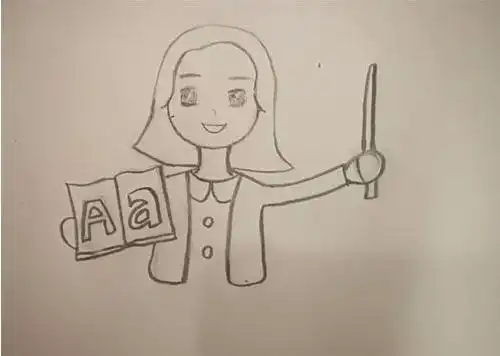 画老师的可爱处又漂亮又简单人像素描简单又好看四年级画