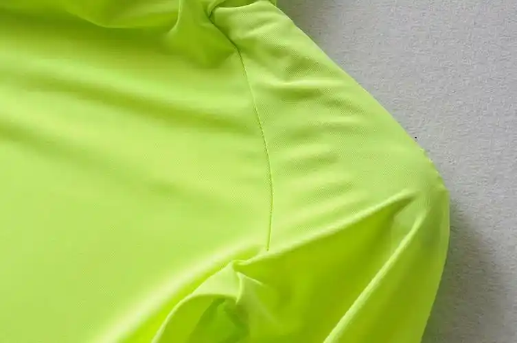 春季新款欧美女装时尚纯色荧光色插肩套指修身连体衣l1168