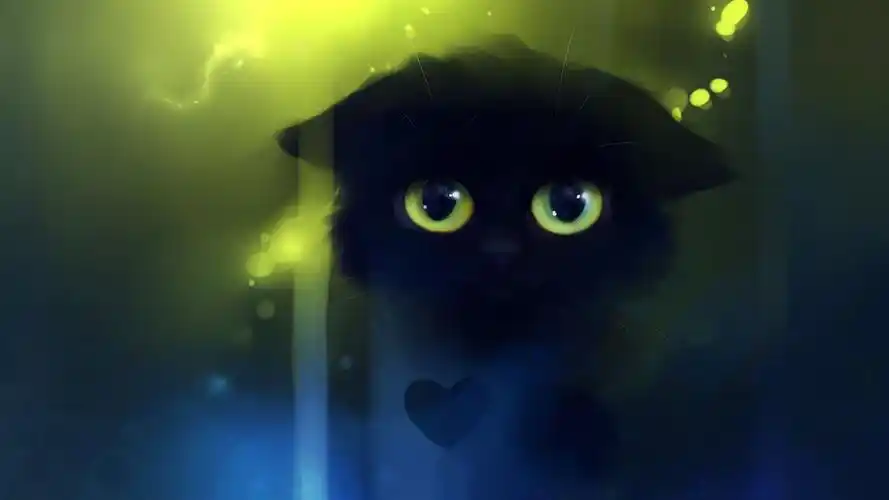 可爱喵星人高清水彩猫咪梦幻桌面壁纸下载