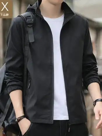 海澜之家旗下aex夹克男外套男士外套春季22年新款韩版潮流立领上衣服