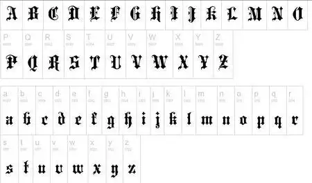 哥特式英文字母表像这种的,要高清的